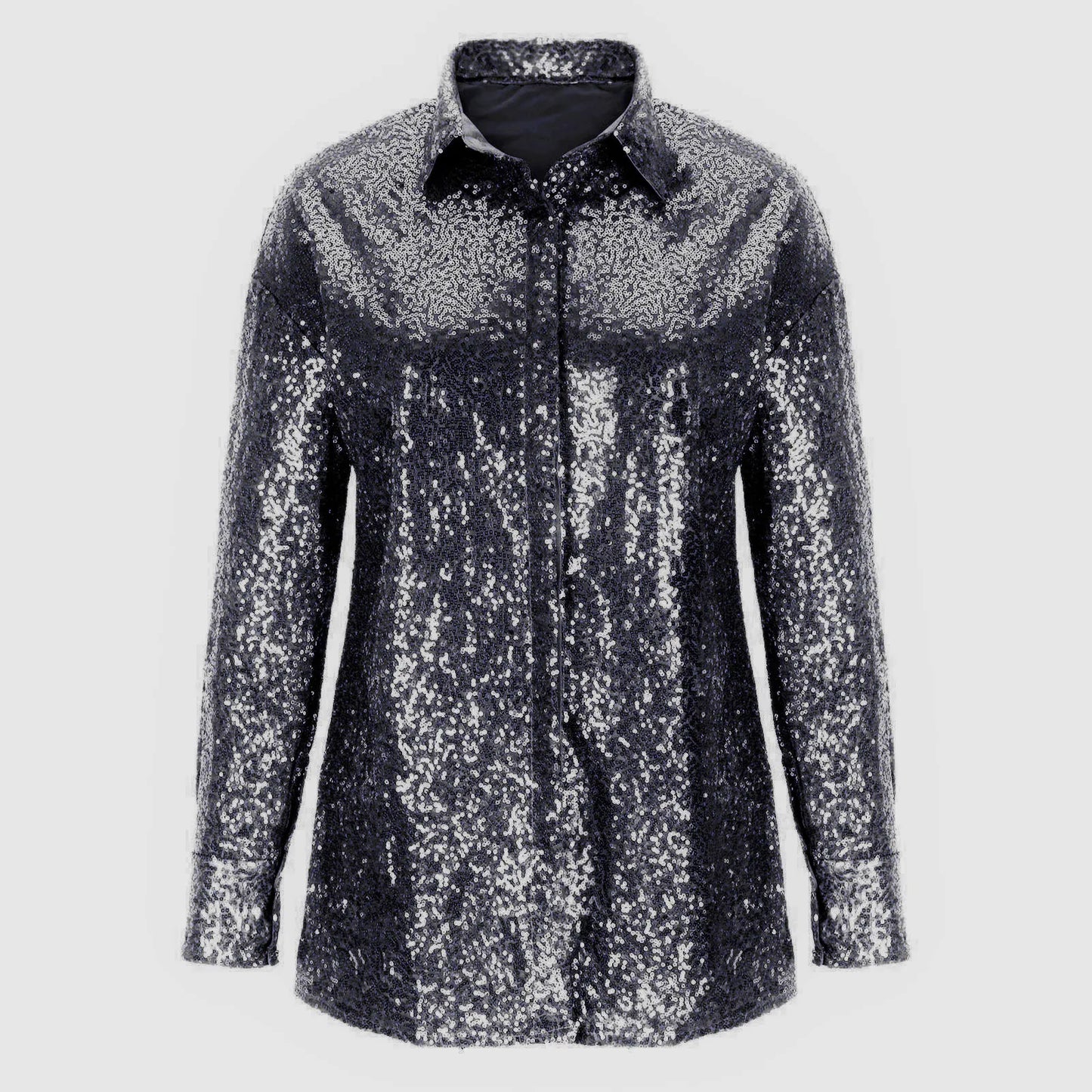 Tossy Sparkle Loose For Women Shirts Fashion Patchwork Long Sleeve Straight High Waist Y2k Top Female Elegant Glitter Shirt Top