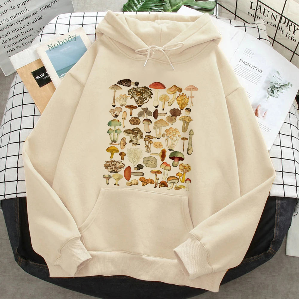 Mushroom hoodies women 90s 2023 anime aesthetic sweater Hooded Shirt women Winter  Pullover