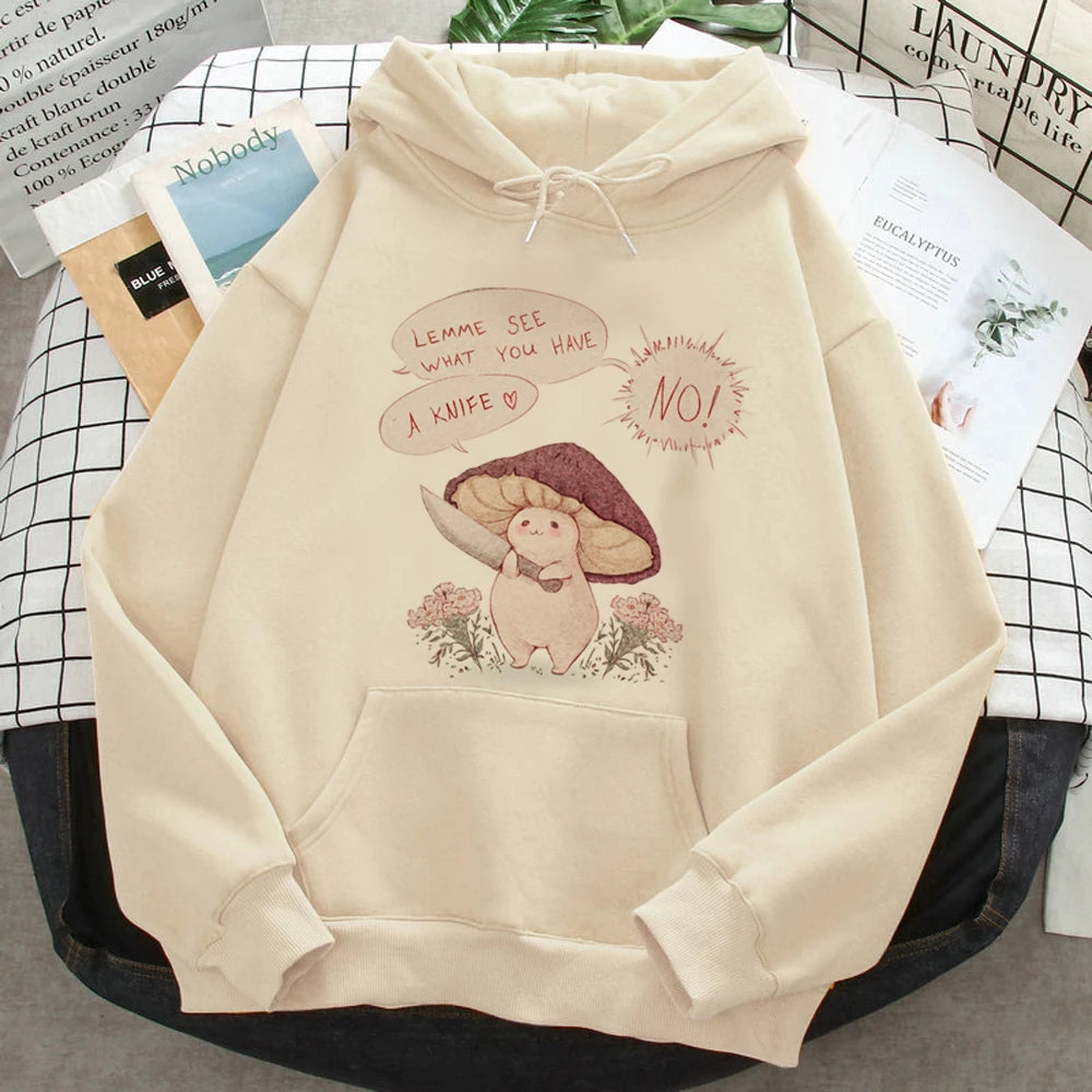 Mushroom hoodies women 90s 2023 anime aesthetic sweater Hooded Shirt women Winter  Pullover