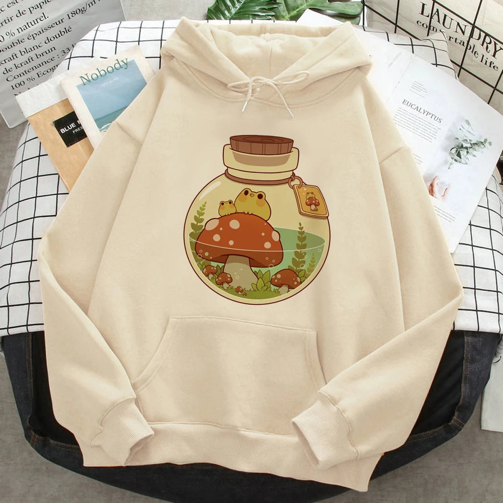 Mushroom hoodies women 90s 2023 anime aesthetic sweater Hooded Shirt women Winter  Pullover