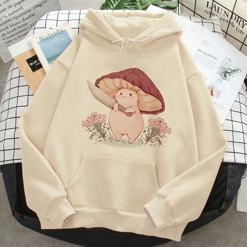 Mushroom hoodies women 90s 2023 anime aesthetic sweater Hooded Shirt women Winter  Pullover